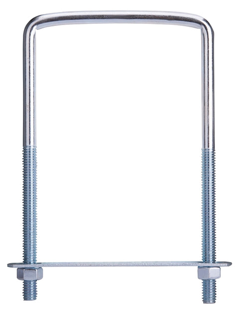 ProSource LR355 U-Bolt, 3/8 in Thread, 3-3/4 in L Thread, Steel, Zinc, Pack of 10