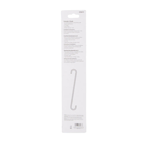 Panacea Black Steel S-Hook Hanging Extender Hook 12 in. H x 5 in. W