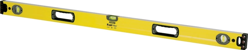 STANLEY 43-548 Box Beam Level, 48 in L, 3-Vial, 2-Hang Hole, Non-Magne ...