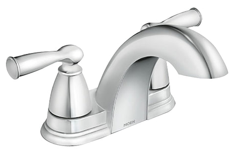 Moen Banbury Series 84942 Centerset Bathroom Faucet, 1.2 gpm, 2-Faucet Handle, 3-Faucet Hole, Metal, Chrome-Plated
