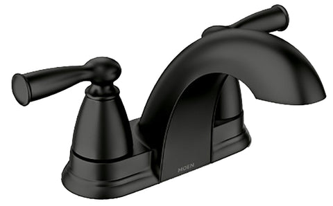 Moen Banbury Series 84942BL Bathroom Faucet, 1.2 gpm, 2-Faucet Handle, 3-Faucet Hole, Metal, Matte Black, Lever Handle