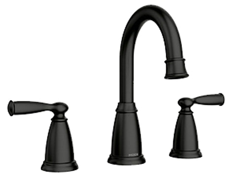 Moen Banbury Series 84947BL Widespread Bathroom Faucet, 1.2 gpm, 2-Faucet Handle, 3-Faucet Hole, Metal, Matte Black