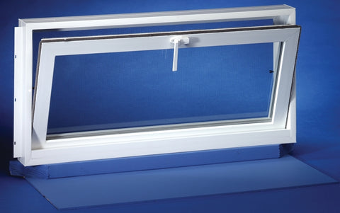 Duo-Corp Aristoclass Series 3224ART Hopper Basement Window, Vinyl Frame, Glass Glass/Screen