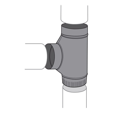 Imperial 8 in. X 8 in. X 8 in. Steel Stove Vent Single Tee