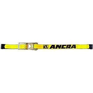 Ancra 500 Series 48987-20 Strap, 3 in W, 27 ft L, Polyester, Yellow, 5400 lb Working Load, Hook End