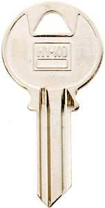 Hy-Ko 11010Y220 Key Blank, Brass, Nickel, For: Yale Cabinet, House Locks and Padlocks, Pack of 10