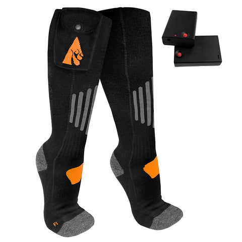 ActionHeat AH-SK-AA-03-S-M Heated Socks, Unisex, S/M, Cotton/Spandex/Wool, Black, Pack of 3