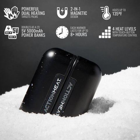ActionHeat AH-MDHW-10K-B Hand Warmer, 5 V, Black