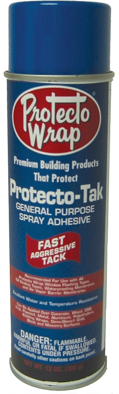 Protecto Wrap Protecto-Tak 9BF24/85100 Spray Adhesive, Mild Solvent, White, 13 oz Aerosol Can