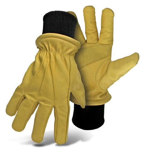 Boss 4190-XL Gloves, XL, Keystone Thumb, Knit Wrist Cuff, Cow Leather