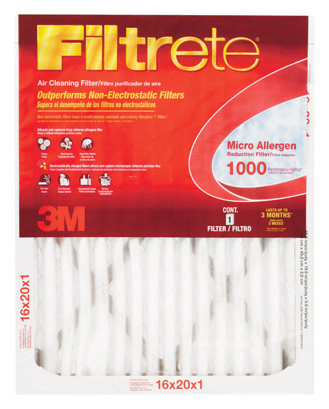 3M Filtrete 16 in. W x 20 in. L x 1 in. D Air Filter