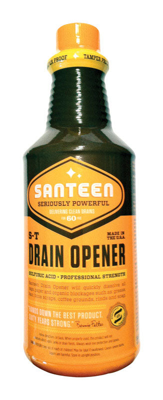 Santeen 200-6 Drain Opener, Liquid, Brown, Distinct, 32 oz, Pack of 6