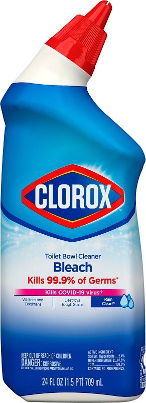 Clorox 938 Toilet Bowl Cleaner with Bleach, 24 oz, Liquid, Bleach, Crisp, Floral, Clear/Pale Green