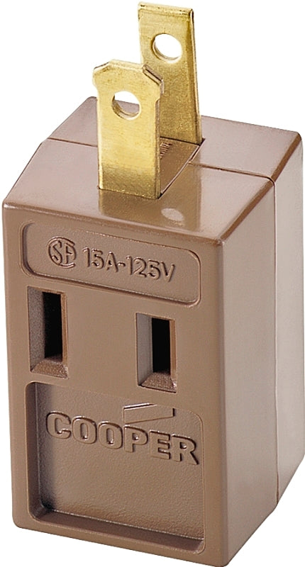 Eaton Wiring Devices BP4400B Outlet Tap, 2 -Pole, 15 A, 125 V, 3 -Outlet, NEMA: NEMA 1-15R, Brown, Pack of 5