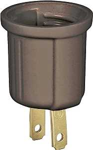 Eaton Wiring Devices BP738B Lamp Holder Adapter, 660 W, 1-Outlet, Thermoplastic, Brown, Pack of 5