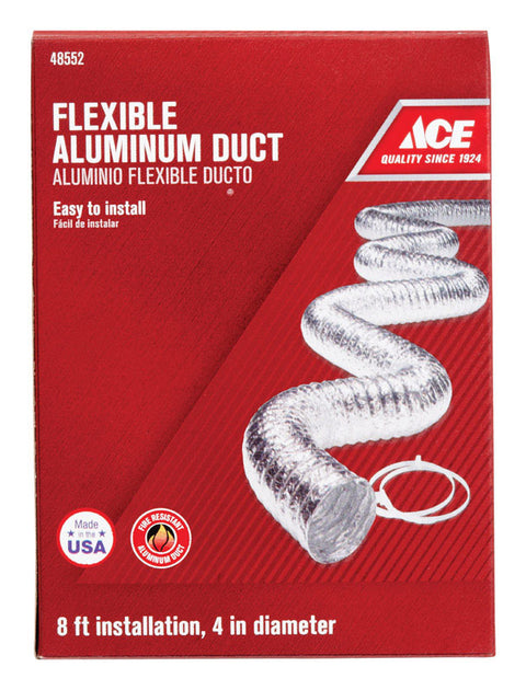Ace 4 in. Dia. x 8 ft. L Dryer Vent Duct Aluminum