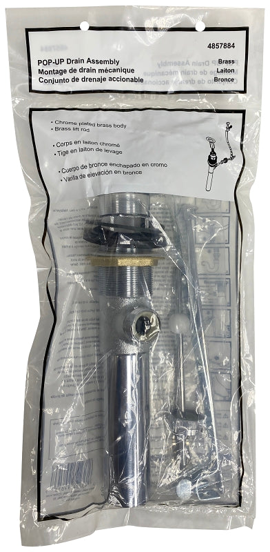 ProSource 20957-3L Brass Pop-up Assembly, Chrome
