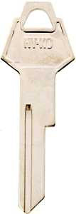 Hy-Ko 11010Y152 Key Blank, Brass, Nickel, For: Chrysler Vehicle Locks, Pack of 10