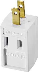 Eaton Wiring Devices 4400W-BOX Outlet Adapter, 2 -Pole, 15 A, 125 V, 3 -Outlet, NEMA: NEMA 1-15R, White, Pack of 10