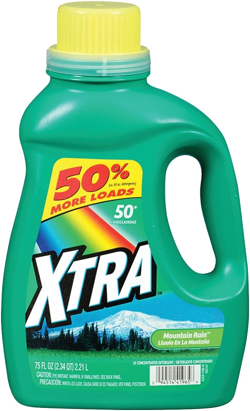 Xtra 41965 Laundry Detergent, 75 oz, Liquid, Mountain Rain, Pack of 6 ...