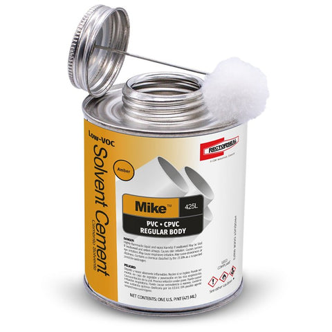 Rectorseal Mike 425L 55973 Solvent Cement, 1 pt Can, Liquid, Amber