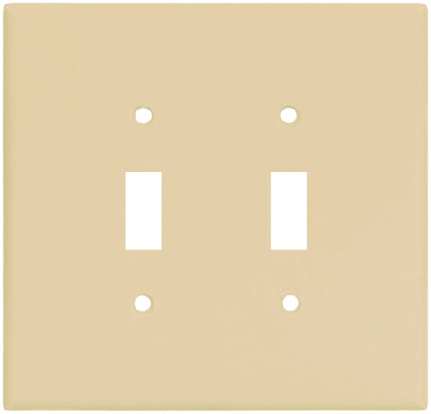 Eaton Wiring Devices 2149V-BOX Wallplate, 5-1/4 in L, 5.31 in W, 2 -Gang, Thermoset, Ivory, Pack of 10