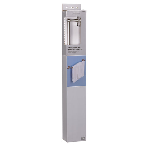 OakBrook Brushed Nickel Towel Bar 24 in. L Zinc