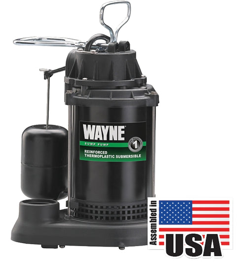 Wayne SPF50 Sump Pump, 1-Phase, 10 A, 120 V, 0.5 hp, 1-1/2 in Outlet, 20 ft Max Lift Head, 4300 gph