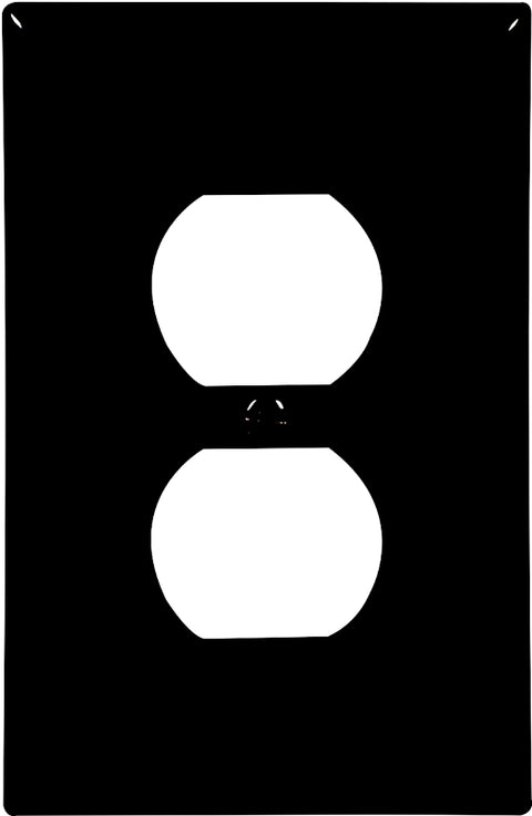Eaton Wiring Devices PJ8BK Duplex and Single Receptacle Wallplate, Mid-Size, 4-7/8 in L, 3-1/8 in W, Black