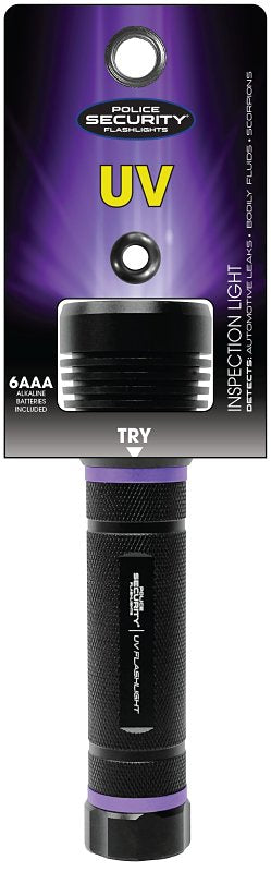 olice Security 98734 UV Flashlight, 6-AAA Battery, Alkaline Battery, LED Lamp, 395 Lumens, 12 hr High Run Time