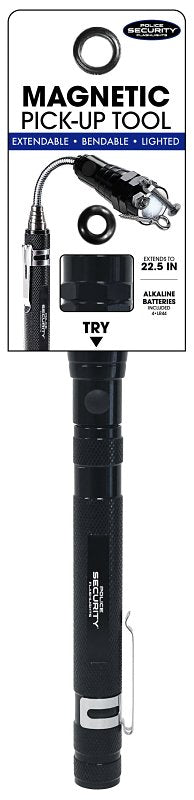 Police Security 97758 Flexible Telescoping Flashlight with Pick-Up Tool, LR44 Battery, Alkaline Battery, LED Lamp