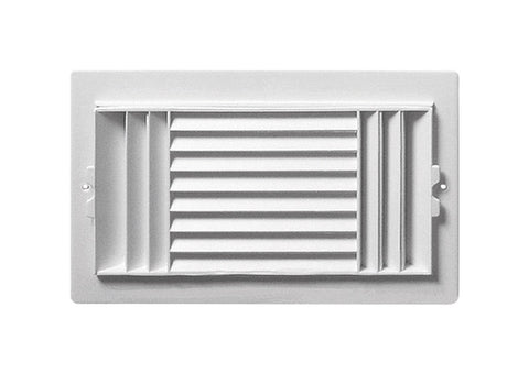 Deflect-O Jordan 6 in. H x 10 in. W Plastic White 3-Way Supply Wall/Ceiling Register