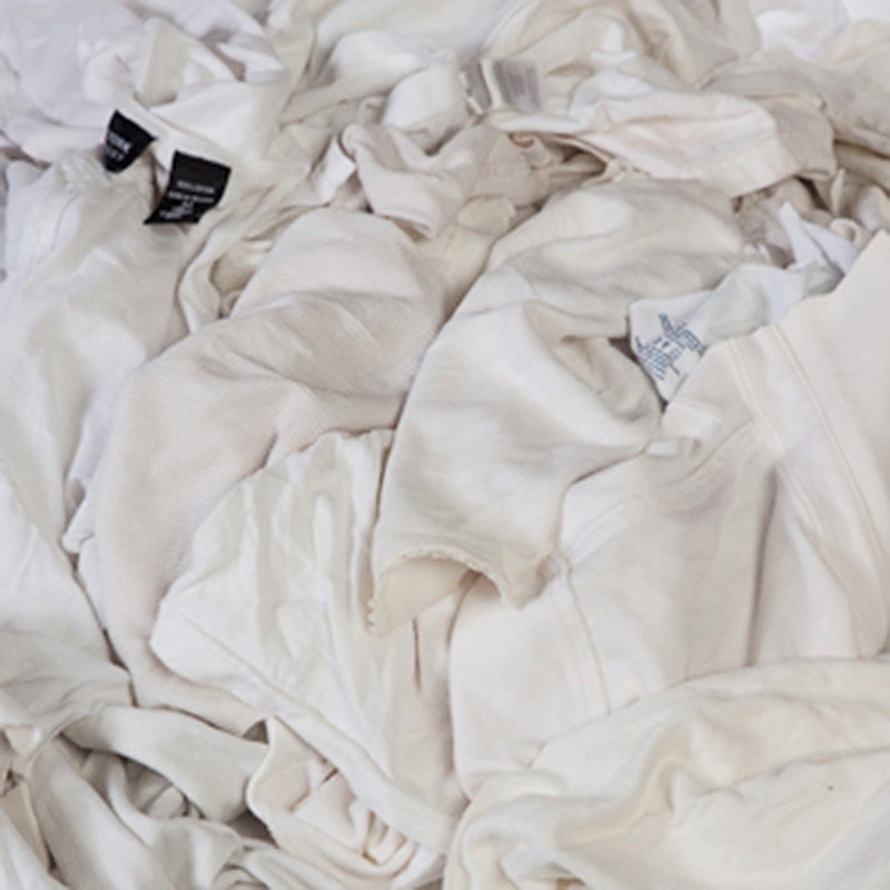 All Rags R701-25 T-Shirt Knit Rag, 15 in L, 15 in W, Cotton, White ...
