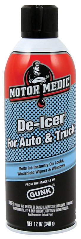 Motor Medic DE1 Windshield De-Icer, 12 oz, Liquid, Alcohol