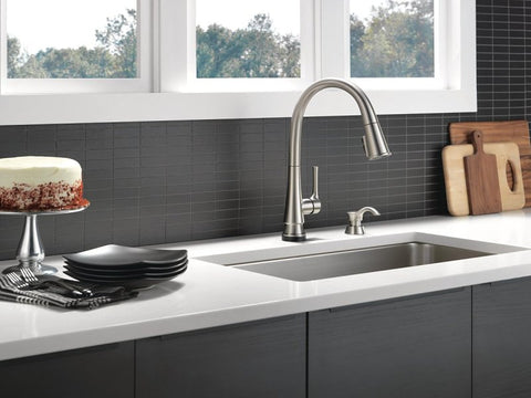 Delta Corwin 19856TZ-SPSD-DST Pull-Down Kitchen Faucet, 1.8 gpm, 1-Handle, 1, 3-Faucet Hole