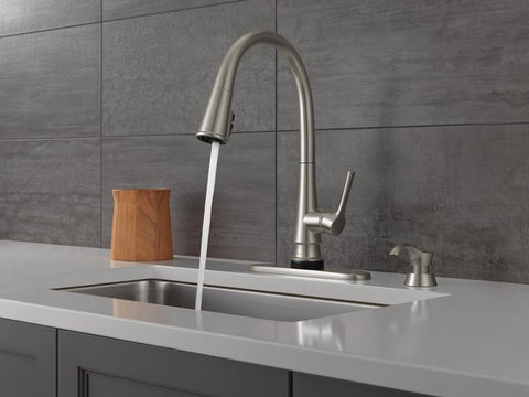 Delta Corwin 19856TZ-SPSD-DST Pull-Down Kitchen Faucet, 1.8 gpm, 1-Handle, 1, 3-Faucet Hole