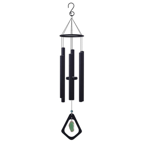 Sunset Vista Designs 93263 Wind Chime, Green Agate, Black