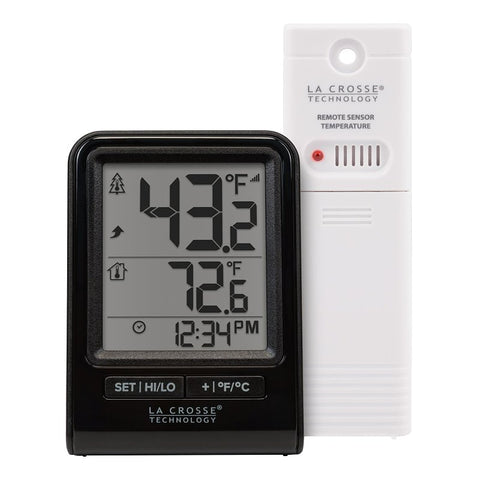 La Crosse 308-1409BNH-CBP Wireless Thermometer, Battery, Digital, 32 to 122 deg F, Digital Display, Black, Pack of 6