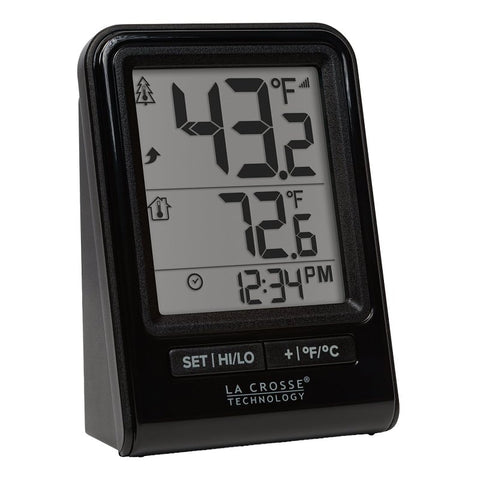 La Crosse 308-1409BNH-CBP Wireless Thermometer, Battery, Digital, 32 to 122 deg F, Digital Display, Black, Pack of 6