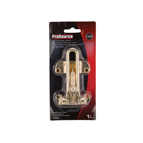 ProSource 20546BSB-PS Security Door Guard, 4-1/8 in L, 2-1/2 in W, 3 in H, Zinc Die-Cast, Brass