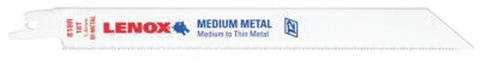 Lenox 20487B818R Series Reciprocating Saw Blade, Applicable Materials: Thin Metal, 3/4 in W, 8 in L, 18 TPI