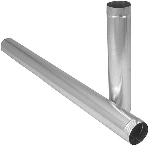 Imperial GV0401 Duct Pipe, 7 in Dia, 60 in L, 28 Gauge, Galvanized Steel, Galvanized, Pack of 5