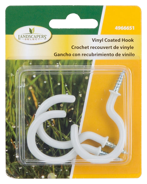 Landscapers Select GB0263L Storage Hook, 1-27/64 L, 2-3/4 in H, Steel, White, Wall Mount Mounting