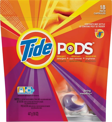 Tide 93120 Laundry Detergent, 16 CT, Liquid, Spring Meadow, Pack of 6