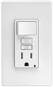 Leviton C92-GFSW1-00W Combination Switch, 2 -Pole, 15 A, 125 V, White