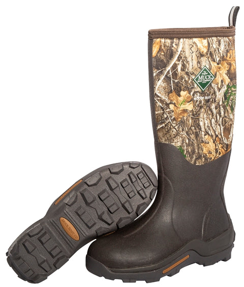 The Original Muck Boot Company Woody Max Series WDM-RTE-RTR-130 Hunting Boots, 13, Brown/Realtree Edge Camo