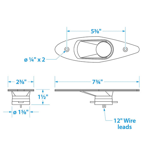 Seachoice LED Flush Mount Side Lights (Sold as Pair)