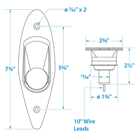 Seachoice Flush Mount Stainless Steel Sidelights (Sold as Pair)