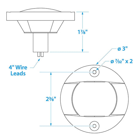 Seachoice 05381 Transom Light With Stainless Steel Flange, Round