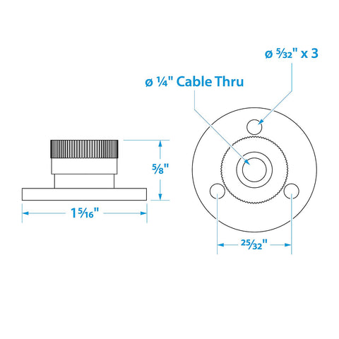 Seachoice 10011 Chrome Plated Brass Cable Outlet - 1/4″